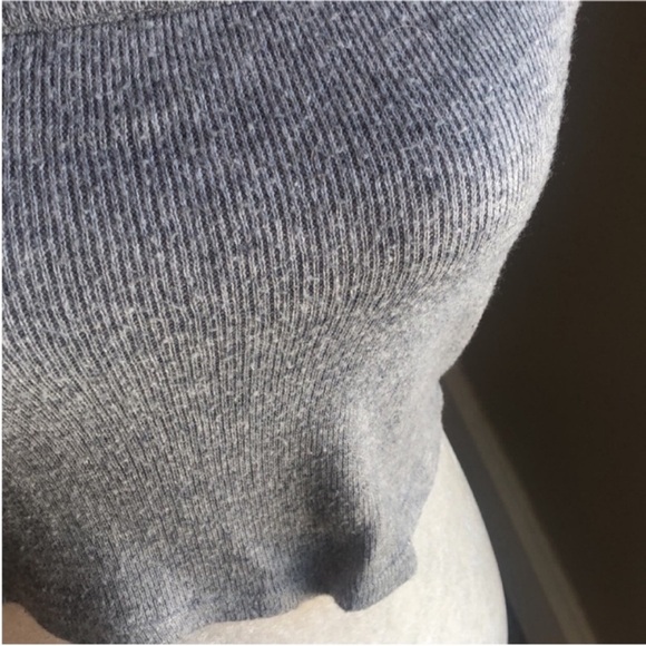 Zara Grey Ribbed Crop Top - Picture 3 of 6